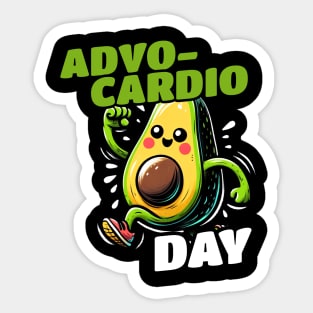 Avocardio Running Sport Workout Avocado Sticker